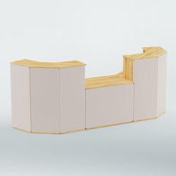 Ресепшен со столом БАРХАТ СЕРЫЙ ПЕРЛАМУТР №3 (ровная поверхность), Дуб Золотистый + 01 Cream