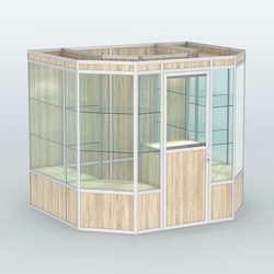 Павильон из профиля пристенный №7а (4,32 кв. м), Дуб Сонома