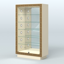 Низкая торговая витрина с декором НБА-507С, Крем Вайс