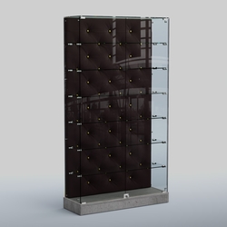 Низкая стеклянная витрина КАПИТОНЕ №9-ХП, Бетон Чикаго + 17 Elephant