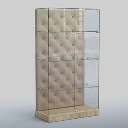 Низкая стеклянная витрина КАПИТОНЕ №5-ХП, Дуб сонома + 02 Beige