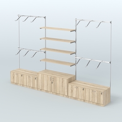 Система Neo Fix №3 с полками из ДСП, поручнями и тумбами T-15 и Т-22, Дуб Сонома