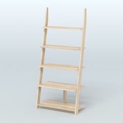 Торговая пристенная стойка ЛОФТ с пятью полками №1-950, Дуб Сонома