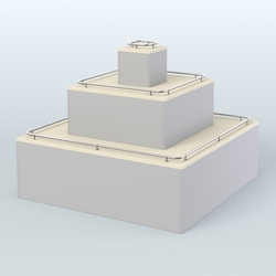 Островок-пирамида с хромирован- ными ограничителями для торговых центров №1-ХО, Серый + Крем Вайс