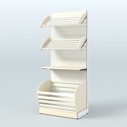 Стеллаж для хлеба и выпечки с нижней корзиной - накопителем Феникс №12К, Крем Вайс + Белый