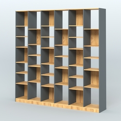 Стеллаж из ДСП серии ЛОФТ №16-2 с полками ДСП, Темно-Серый  + Дуб Золотистый