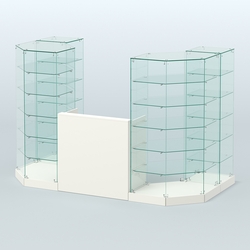 Торговый стеклянный павильон Абсолют №8а (закрытый) (3 кв.м), Белый