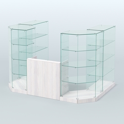 Торговый стеклянный павильон Абсолют №1 (открытый) (4.13 кв.м), Ясень Анкор светлый