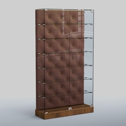 Низкая стеклянная витрина КАПИТОНЕ №9-ХП, Орех + 03 Mika