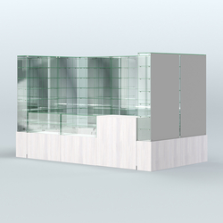 Павильон ИСТРА (глубина витрин-300мм) №3г (5, 94 кв.м), Ясень Анкор светлый