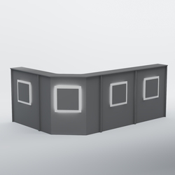 Ресепшен угловой большой КВАДРАТ №4, Темно-Серый