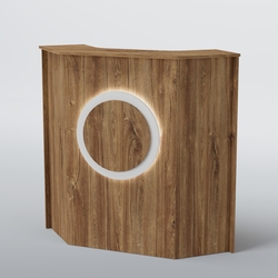 Ресепшен угловой КРУГ №2, Дуб Канзас коричневый