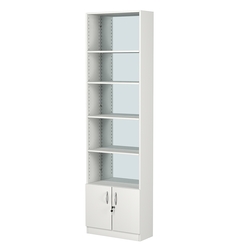 Стеллаж из ДСП с 4-мя полками 250x600 мм серии LEVEL-4 №4-2 (З/C - ЗЕРКАЛО), Белый