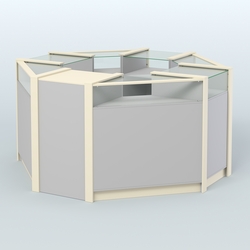 Торговый островок небольшой в стиле ЛОФТ №1 (4,72 кв.м), Серый + Крем Вайс