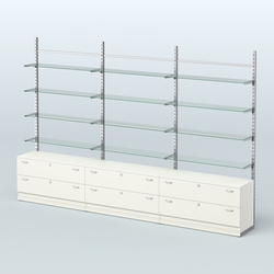 Система ЭЛЕГАНТ пристенная без ДСП №8 с тумбами Т-12 (3600 мм), Белый