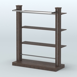 Островная система с перфорацией и тремя полками из ДСП №11, Дуб Венге