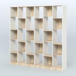 Стеллаж из ДСП серии ЛОФТ №16-1, Белый + Дуб Сонома