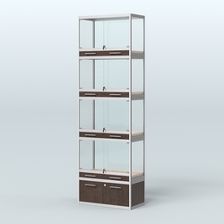 Витрина большая для продажи средних млекопитающих в зоомагазин серии КУНЬИ-04, Дуб Венге