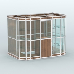 Павильон из профиля пристенный №10в (4,05 кв.м), Орех