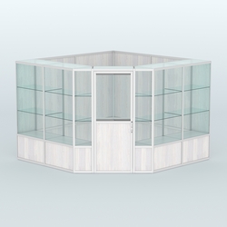 Павильон из профиля угловой №8б (9 кв.м), Ясень Анкор светлый