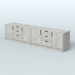 Тумба Модесто, комплект, Метрополитан Грей