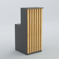 Ресепшен узкий серии ПРИЛИВ №2, Темно-серый и Дуб Золотистый