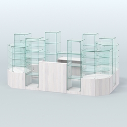 Павильон ИСТРА в центр зала №9 (открытый) (6, 8 кв.м), Ясень Анкор светлый