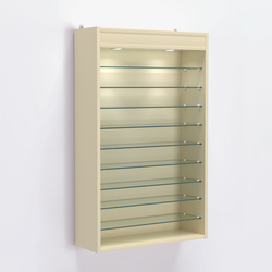 Витрина настенная №202-7Г открытая с фризом, Крем Вайс