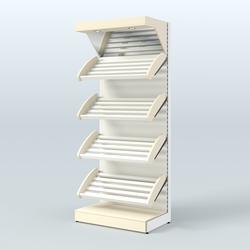 Стеллаж для хлеба и выпечки с полками - корзинами и фризом Феникс №10Ф, Крем Вайс + Белый