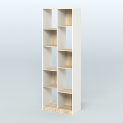 Стеллаж из ДСП серии ЛОФТ №8-1 (зеркальное отражение - Z) , Белый + Дуб Сонома