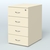 Тумба приставная для компактных столов 4 ящика с замком Тарли Крем Вайс