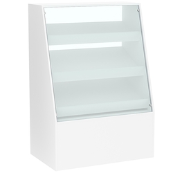 Торговый прилавок для выпечки с тремя наклонными полками под экраны серии BAKERY №2, Белый