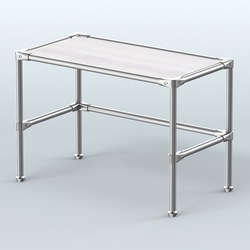 Стол малый D-41 с полкой ДСП 16мм, Ясень Анкор светлый