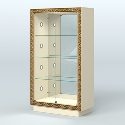 Низкая выставочная витрина с декором НБА-7С, Крем Вайс