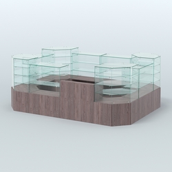 Павильон ИСТРА в центр зала №10 (открытый) (8, 32 кв.м), Ясень Анкор темный