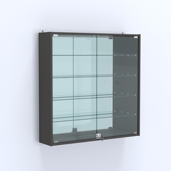 Витрина настенная №204-2А зеркальная, Черный