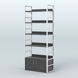 Торговый стеллаж средний STRONG - АЛЬФА №2, Черный и Белый