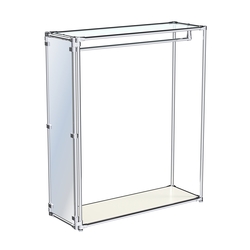 Хромированное вешало с зеркальным торцом ZTD-10 №1-1 с полкой стекло 6 мм, Белый