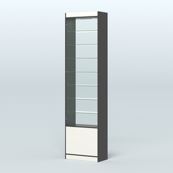 Высокая витрина серии Эконом №304-600 (без дверей), Черный + Белый