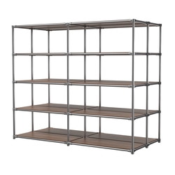 Хромированное вешало ПЛАТФОРМА №4-3 с полками ДСП 16мм, Орех