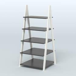 Торговая двусторонняя стойка ЛОФТ №3-950 с широкими полками, Белый и Черный