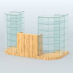 Торговый стеклянный павильон Абсолют №8а (закрытый) (3 кв.м), Дуб Золотистый