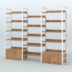 Комбо стеллажей с полками STRONG - АЛЬФА №4 (2860 мм), Орех + Белый