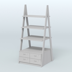 Торговая двусторонняя стойка ЛОФТ №4-950 с узкими выдвижными ящиками, Серый