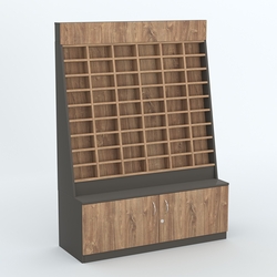 Стенд для очков №1 с накопителем, Черный + Дуб Канзас Коричневый