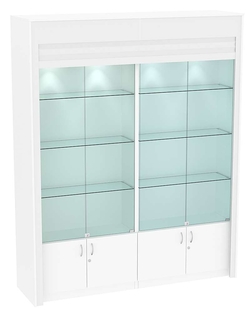 Торговая витрина двухсекционная с рольставнями ЭКДВ-300-1, Белый