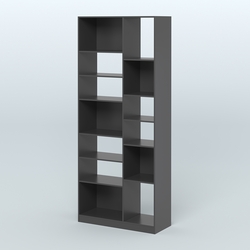 Стеллаж из ДСП серии ЛОФТ №9-2 с полками ДСП, Черный