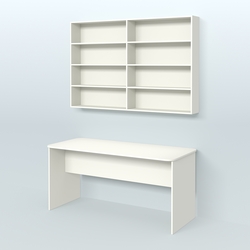 Распаковочный большой стол с антресолью для аптеки Р-05, Белый