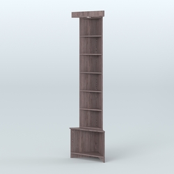 Витрина открытая для чая и кофе угловая №3 (внешний угол), Ясень Анкор темный