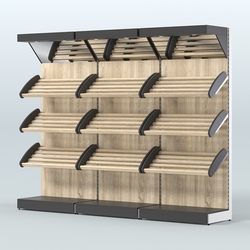 Стеллаж для хлеба и выпечки трехсекционный Феникс №4, Черный + Дуб Сонома